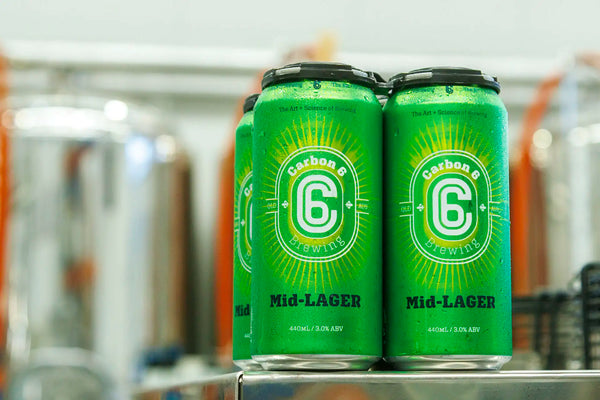 carbon 6 brewing mid lager can