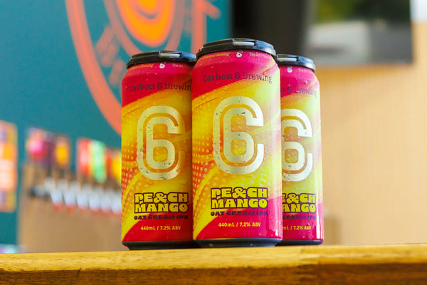 carbon 6 brewing peach and mango oat cream ipa