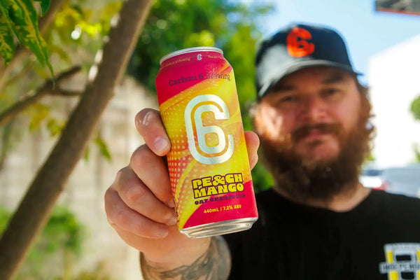 carbon 6 brewing peach and mango oat cream ipa