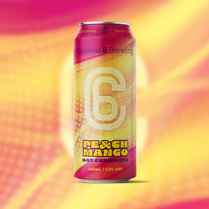 carbon 6 brewing peach and mango oat cream ipa