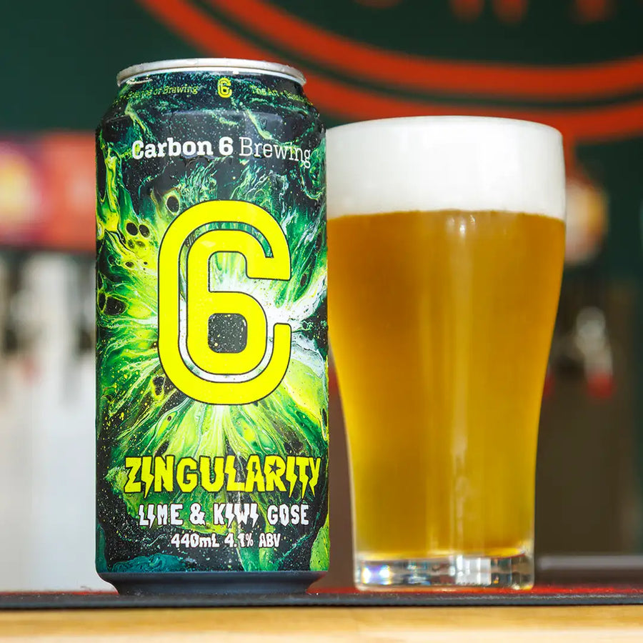 Zingularity lime and kiwi gose carbon 6 brewing