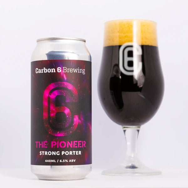 carbon 6 brewing the pioneer strong porter beer can