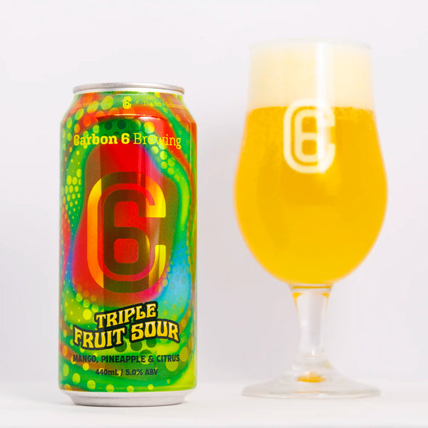 carbon 6 brewing triple fruit sour mango pineapple citrus beer