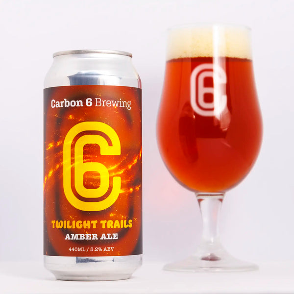 carbon 6 brewing twilight trails amber ale beer can