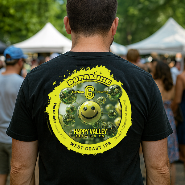 Dopamine West Coast IPA Carbon 6 Brewing can shirt