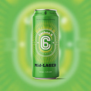 carbon 6 brewing mid lager can